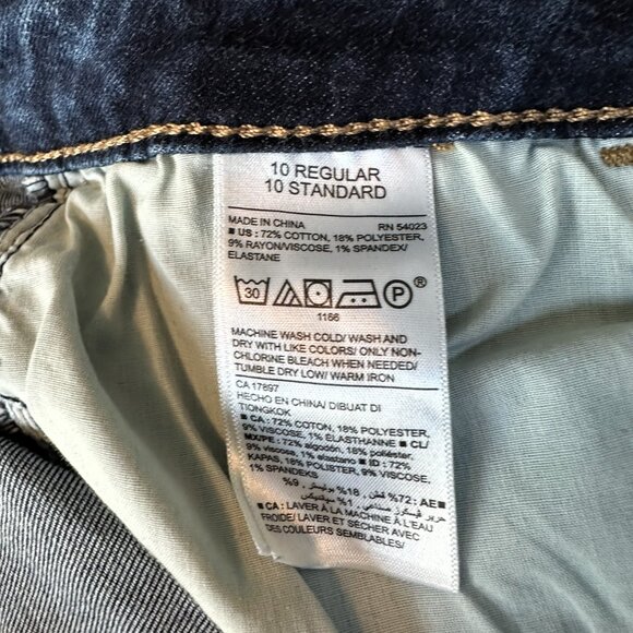 Ladies Old Navy Rockstar Jeans Size 10R Midrise Raw Hem Med Wash - Picture 4 of 9